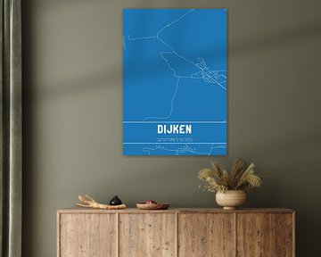 Blauwdruk | Landkaart | Dijken (Fryslan) van MijnStadsPoster