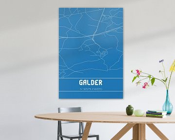 Blauwdruk | Landkaart | Galder (Noord-Brabant) van MijnStadsPoster