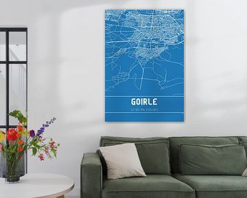 Blauwdruk | Landkaart | Goirle (Noord-Brabant) van MijnStadsPoster