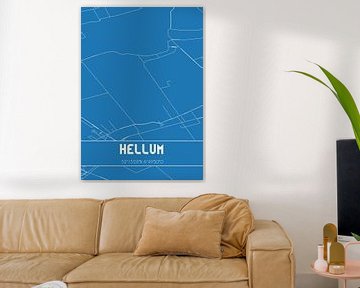 Blauwdruk | Landkaart | Hellum (Groningen) van Rezona