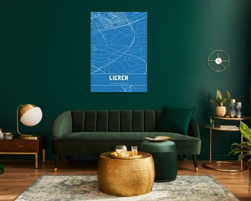Blauwdruk | Landkaart | Lieren (Gelderland) van MijnStadsPoster