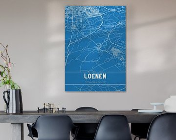Blauwdruk | Landkaart | Loenen (Gelderland) van MijnStadsPoster