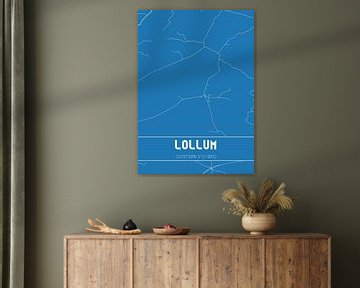 Blauwdruk | Landkaart | Lollum (Fryslan) van MijnStadsPoster