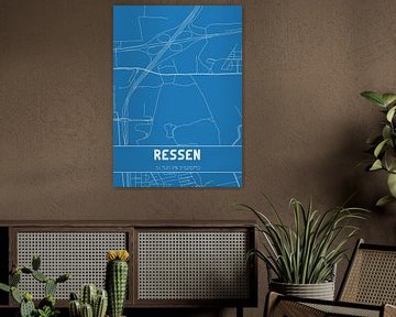 Blaupause | Karte | Ressen (Gelderland) von Rezona