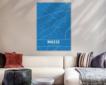 Blaupause | Karte | Rheeze (Overijssel) von Rezona