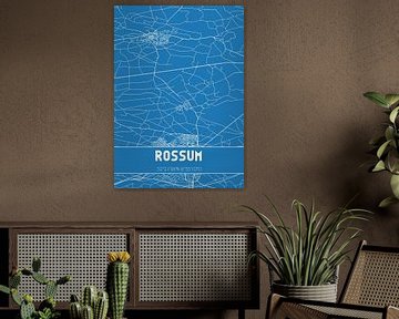 Blauwdruk | Landkaart | Rossum (Overijssel) van MijnStadsPoster