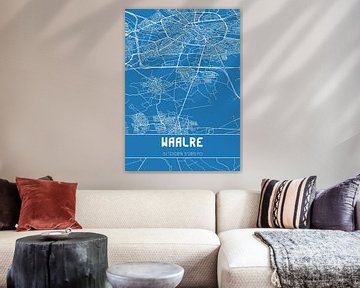 Blauwdruk | Landkaart | Waalre (Noord-Brabant) van MijnStadsPoster