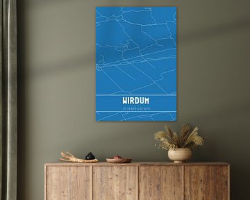 Blauwdruk | Landkaart | Wirdum (Groningen) van MijnStadsPoster