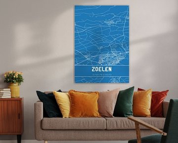 Blauwdruk | Landkaart | Zoelen (Gelderland) van MijnStadsPoster