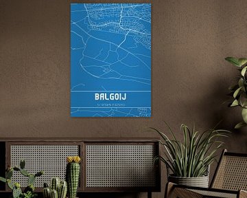Blauwdruk | Landkaart | Balgoij (Gelderland) van MijnStadsPoster