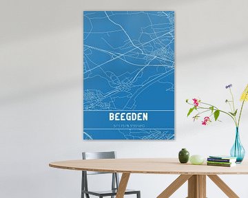 Blauwdruk | Landkaart | Beegden (Limburg) van MijnStadsPoster