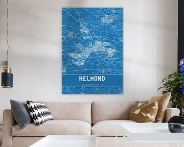 Blauwdruk | Landkaart | Helmond (Noord-Brabant) van MijnStadsPoster