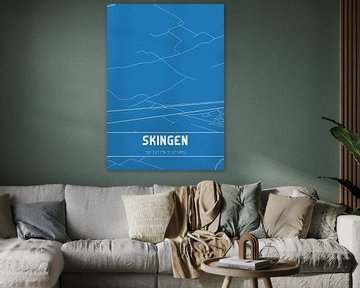 Blauwdruk | Landkaart | Skingen (Fryslan) van Stad & Wand