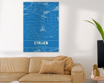 Blauwdruk | Landkaart | Strijen (Zuid-Holland) van Rezona