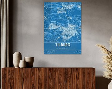 Blauwdruk | Landkaart | Tilburg (Noord-Brabant) van Rezona