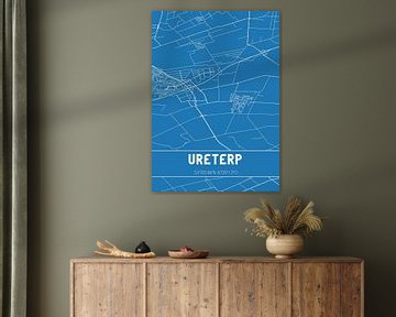 Blauwdruk | Landkaart | Ureterp (Fryslan) van MijnStadsPoster