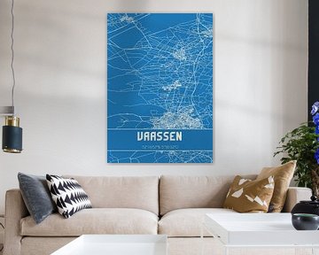 Blauwdruk | Landkaart | Vaassen (Gelderland) van MijnStadsPoster