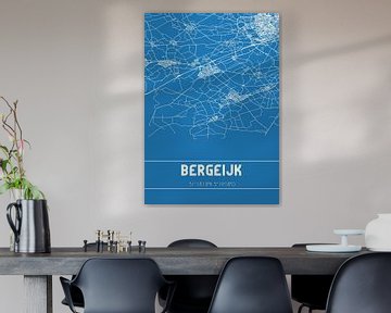 Blauwdruk | Landkaart | Bergeijk (Noord-Brabant) van Rezona