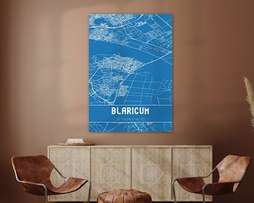 Blauwdruk | Landkaart | Blaricum (Noord-Holland) van MijnStadsPoster