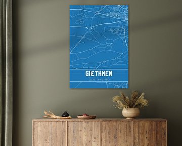Blauwdruk | Landkaart | Giethmen (Overijssel) van Rezona