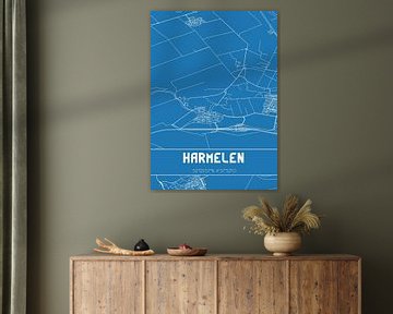 Blauwdruk | Landkaart | Harmelen (Utrecht) van MijnStadsPoster