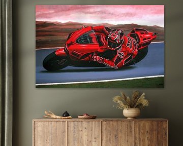 Casey Stoner op Ducati schilderij van Paul Meijering