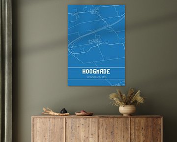 Blauwdruk | Landkaart | Hoogmade (Zuid-Holland) van MijnStadsPoster