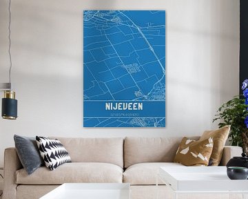 Blauwdruk | Landkaart | Nijeveen (Drenthe) van Rezona