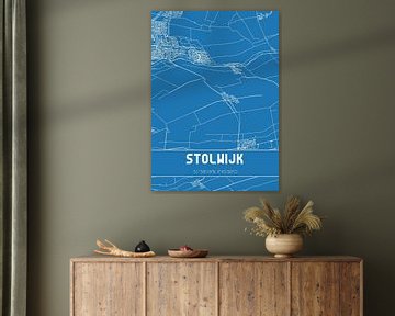 Blauwdruk | Landkaart | Stolwijk (Zuid-Holland) van MijnStadsPoster