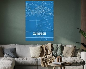 Blauwdruk | Landkaart | Zuidveen (Overijssel) van MijnStadsPoster