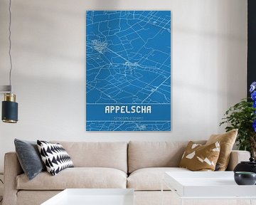 Blauwdruk | Landkaart | Appelscha (Fryslan) van Rezona