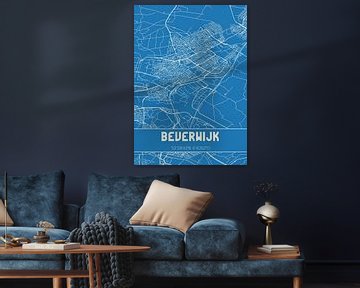 Blaupause | Karte | Beverwijk (Noord-Holland) von Rezona
