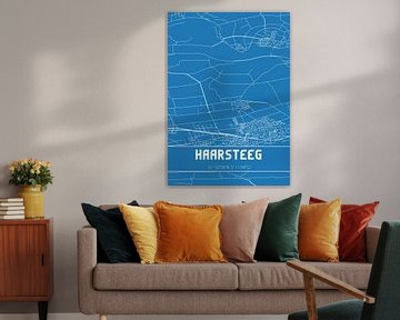 Blauwdruk | Landkaart | Haarsteeg (Noord-Brabant) van MijnStadsPoster