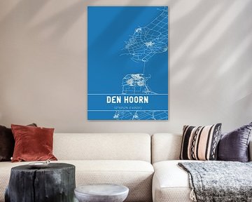 Blauwdruk | Landkaart | Den Hoorn (Noord-Holland) van Rezona