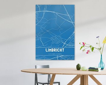 Blauwdruk | Landkaart | Limbricht (Limburg) van MijnStadsPoster