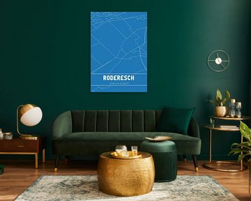 Blauwdruk | Landkaart | Roderesch (Drenthe) van MijnStadsPoster