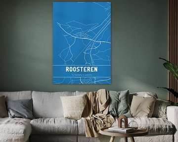 Blauwdruk | Landkaart | Roosteren (Limburg) van MijnStadsPoster