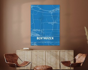 Blauwdruk | Landkaart | Benthuizen (Zuid-Holland) van Rezona