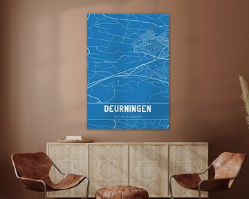 Blauwdruk | Landkaart | Deurningen (Overijssel) van Rezona