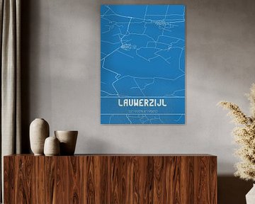 Blauwdruk | Landkaart | Lauwerzijl (Groningen) van Rezona