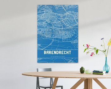 Blauwdruk | Landkaart | Barendrecht (Zuid-Holland) van MijnStadsPoster