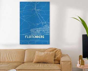 Blaupause | Karte | Fluitenberg (Drenthe) von Rezona