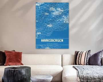 Blauwdruk | Landkaart | Haaksbergen (Overijssel) van MijnStadsPoster