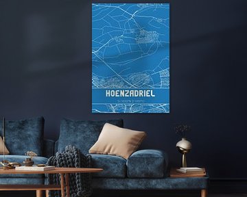 Blauwdruk | Landkaart | Hoenzadriel (Gelderland) van MijnStadsPoster