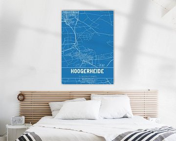 Blauwdruk | Landkaart | Hoogerheide (Noord-Brabant) van MijnStadsPoster