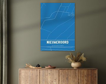 Blauwdruk | Landkaart | Nieuweroord (Drenthe) van MijnStadsPoster