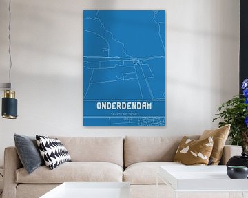Blauwdruk | Landkaart | Onderdendam (Groningen) van MijnStadsPoster