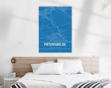 Blauwdruk | Landkaart | Paterswolde (Drenthe) van MijnStadsPoster
