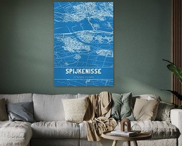 Blauwdruk | Landkaart | Spijkenisse (Zuid-Holland) van Rezona
