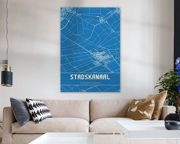 Blauwdruk | Landkaart | Stadskanaal (Groningen) van MijnStadsPoster